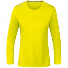 JAKO Sport-Langarmshirt Run 2.0 (100% Polyester, atmungsaktiv) gelb Damen