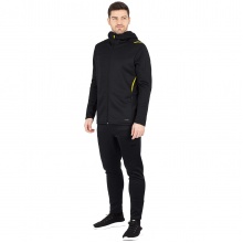 JAKO Freizeitanzug Challenge mit Kapuze (Jacke und Hose, sportiver Schnitt) schwarz/gelb Herren