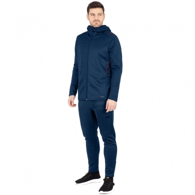 JAKO Freizeitanzug Challenge mit Kapuze (Jacke und Hose, sportiver Schnitt) dunkelblau/rot Herren