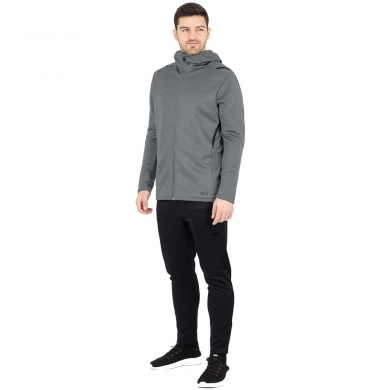 JAKO Freizeitanzug Challenge mit Kapuze (Jacke und Hose, sportiver Schnitt) grau/schwarz Herren