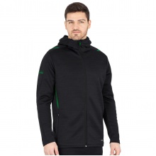 JAKO Freizeitjacke Challenge mit Kapuze (100% Polyester) schwarz/grün Herren