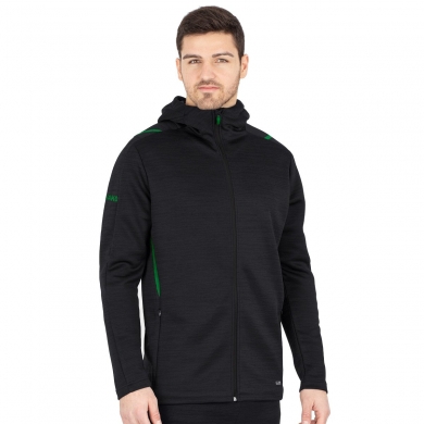 JAKO Freizeitjacke Challenge mit Kapuze (100% Polyester) schwarz/grün Herren