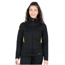 JAKO Freizeitjacke Challenge mit Kapuze (100% Polyester) schwarz/gelb Damen