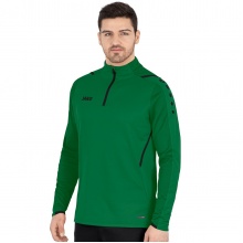 JAKO Langarmshirt Ziptop Challenge - Fleece-Innenseite, Zip-Reissverschluss - grün Herren