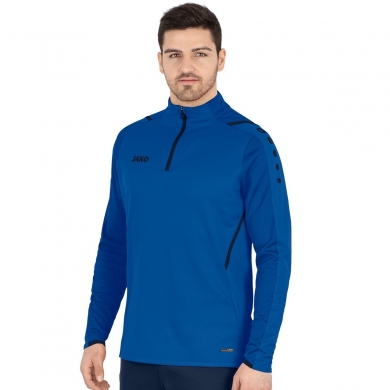 JAKO Langarmshirt Ziptop Challenge - Fleece-Innenseite, Zip-Reissverschluss - royalblau Herren