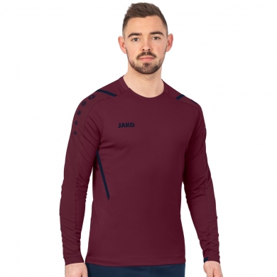 JAKO Langarmshirt (Sweat) Challenge - optimale Bewegungsfreiheit - weinrot Herren