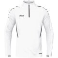 JAKO Langarmshirt Ziptop Challenge - Fleece-Innenseite, Zip-Reissverschluss - weiss Jungen