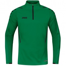 JAKO Langarmshirt Ziptop Challenge - Fleece-Innenseite, Zip-Reissverschluss - grün Jungen