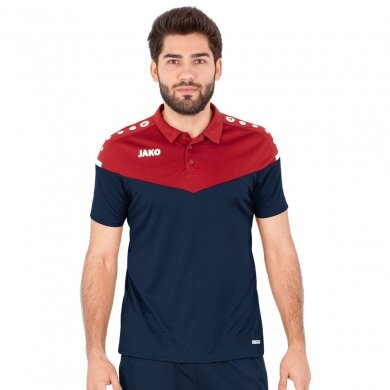 JAKO Sport-Polo Champ 2.0 (100% Polyester) marineblau/rot Herren