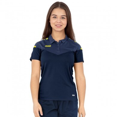 JAKO Sport-Polo Champ 2.0 (100% Polyester) marine/blau/gelb Damen