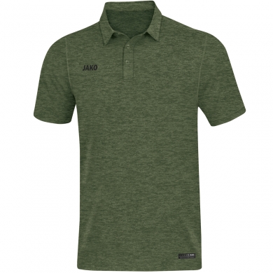 JAKO Sport/Freizeit Polo Premium Basics (Polyester-Stretch-Jersey) khaki/grün meliert Herren