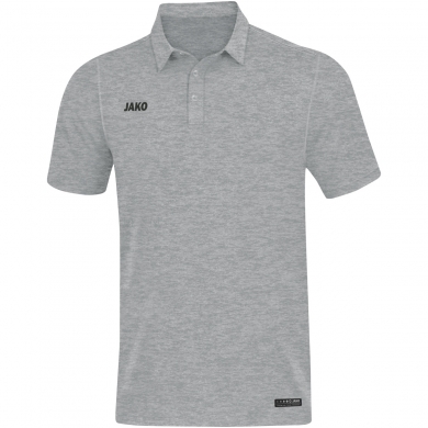 JAKO Sport/Freizeit Polo Premium Basics (Polyester-Stretch-Jersey) hellgrau meliert Herren