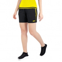 JAKO Sporthose Short Competition 2.0 mit Reißverschluss kurz schwarz/neongelb Damen