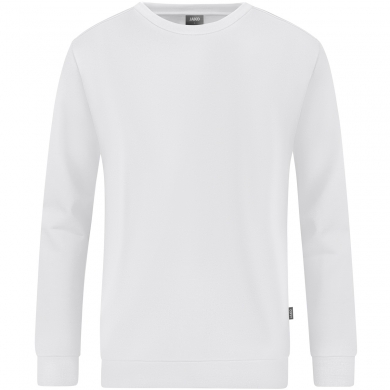 JAKO Langarmshirt Sweat Organic (Freizeit, Bio-Baumwolle) weiss Herren