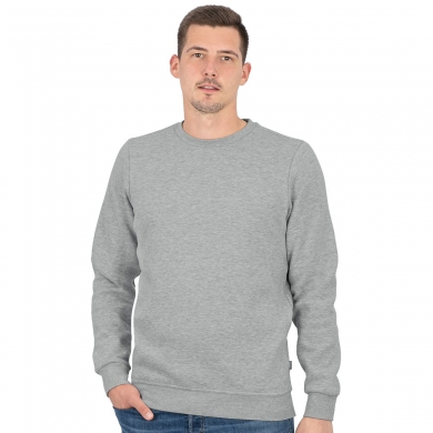 JAKO Langarmshirt Sweat Organic (Freizeit, Bio-Baumwolle) hellgrau Herren