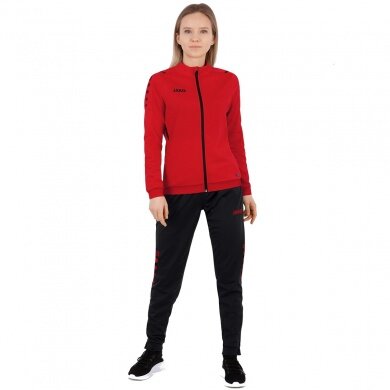 JAKO Trainingsanzug Polyester Challenge (Jacke und Hose) rot/schwarz Damen