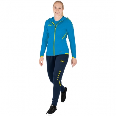 JAKO Trainingsanzug Challenge mit Kapuze (Jacke und Hose) hellblau/dunkelblau Damen