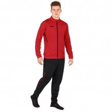 JAKO Trainingsanzug Polyester Challenge (Jacke und Hose) rot/schwarz Herren