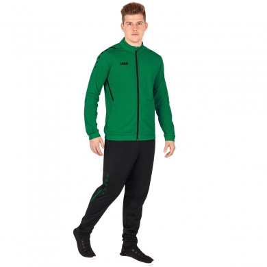 JAKO Trainingsanzug Polyester Challenge (Jacke und Hose) grün/schwarz Herren