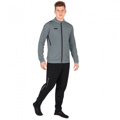 JAKO Trainingsanzug Polyester Challenge (Jacke und Hose) dunkelgrau/schwarz Herren