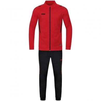 JAKO Trainingsanzug Polyester Challenge (Jacke und Hose) rot/schwarz Jungen