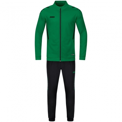 JAKO Trainingsanzug Polyester Challenge (Jacke und Hose) grün/schwarz Jungen