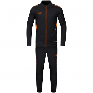 JAKO Trainingsanzug Polyester Challenge (Jacke und Hose) schwarz/orange Jungen