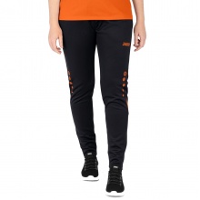 JAKO Trainingshose Pant Challenge (Double-Stretch-Knit, atmungsaktiv, hoher Tragekomfort) lang schwarz/orange Damen