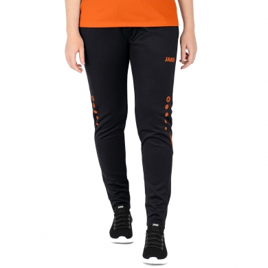 JAKO Trainingshose Pant Challenge (Double-Stretch-Knit, atmungsaktiv, hoher Tragekomfort) lang schwarz/orange Damen