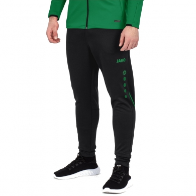 JAKO Trainingshose Pant Challenge (Double-Stretch-Knit, atmungsaktiv, hoher Tragekomfort) lang schwarz/grün Herren