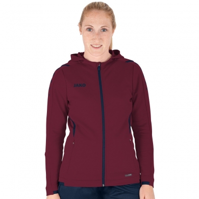 JAKO Trainingsjacke Challenge mit Kapuze bordeauxrot Damen