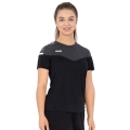 JAKO Sport-Shirt Champ 2.0 (100% Polyester) schwarz/grau Damen