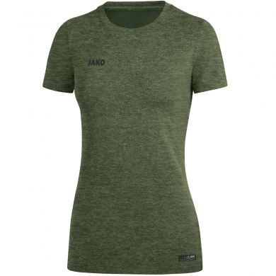 JAKO Sport/Freizeit Shirt Premium Basics (Polyester-Stretch-Jersey) khaki/grün meliert Damen