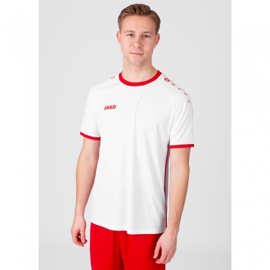 JAKO Sport-Tshirt Trikot Primera Kurzarm (schlichtes Design, Polyester-Interlock) weiss/rot Herren