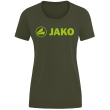 JAKO Freizeit-Shirt Promo (Bio-Baumwolle) khaki/neongrün Damen