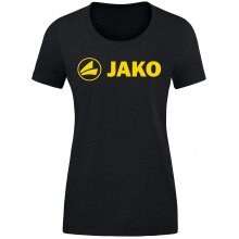 JAKO Freizeit-Shirt Promo (Bio-Baumwolle) schwarzmeliert/gelb Damen