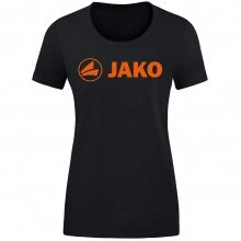 JAKO Freizeit-Shirt Promo (Bio-Baumwolle) schwarzmeliert/orange Damen