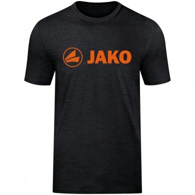 JAKO Freizeit-Tshirt Promo (Bio-Baumwolle) schwarzmeliert/orange Herren