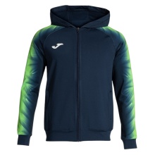 Joma Kapuzenjacke Elite XI Full-Zip (Fleece-Futter) marineblau/gelb Herren