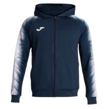 Joma Kapuzenjacke Elite XI Full-Zip (Fleece-Futter) marineblau/weiss Herren