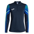 Joma Lauf-Langarmshirt Elite XI (Sweatshirt, Half-Zip) marineblau/fluogrün Damen