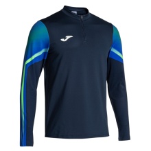 Joma Lauf-Langarmshirt Elite XI (Sweatshirt, Half-Zip) marineblau/fluogrün Herren