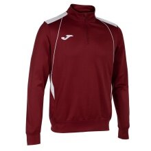 Joma Pullover Championship VII Sweatshirt (Half-Zip, Fleece-Futter) weinrot/weiss Herren