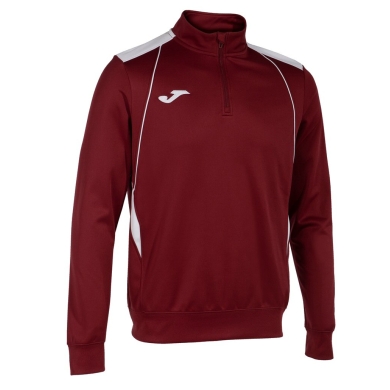 Joma Pullover Championship VII Sweatshirt (Half-Zip, Fleece-Futter) weinrot/weiss Herren