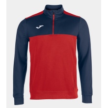 Joma Pullover Winner Sweatshirt (1/2 Zip, 100% Polyester) rot/marineblau Herren