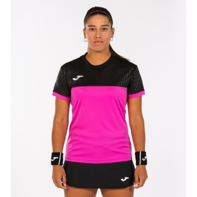 Joma Tennis-Shirt Montreal (100% Polyester) rosa/schwarz Damen