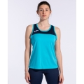 Joma Tennis-Tank Top Montreal (100% Polyester) türkis/marineblau Damen