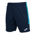 Joma Trainingshose Eco Championship Bermuda (optimale Bewegungsfreiheit, elastischer Bund mit Kordelzug) kurz marineblau/türkis Herren