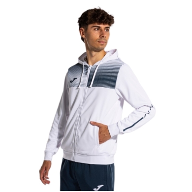 Joma Trainingsjacke Eco Supernova Full Zip mit Kapuze (rec. Polyester, weiches Material) weiss/marineblau Herren