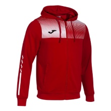 Joma Trainingsjacke Eco Supernova Full Zip mit Kapuze (rec. Polyester, weiches Material) rot/weiss Herren